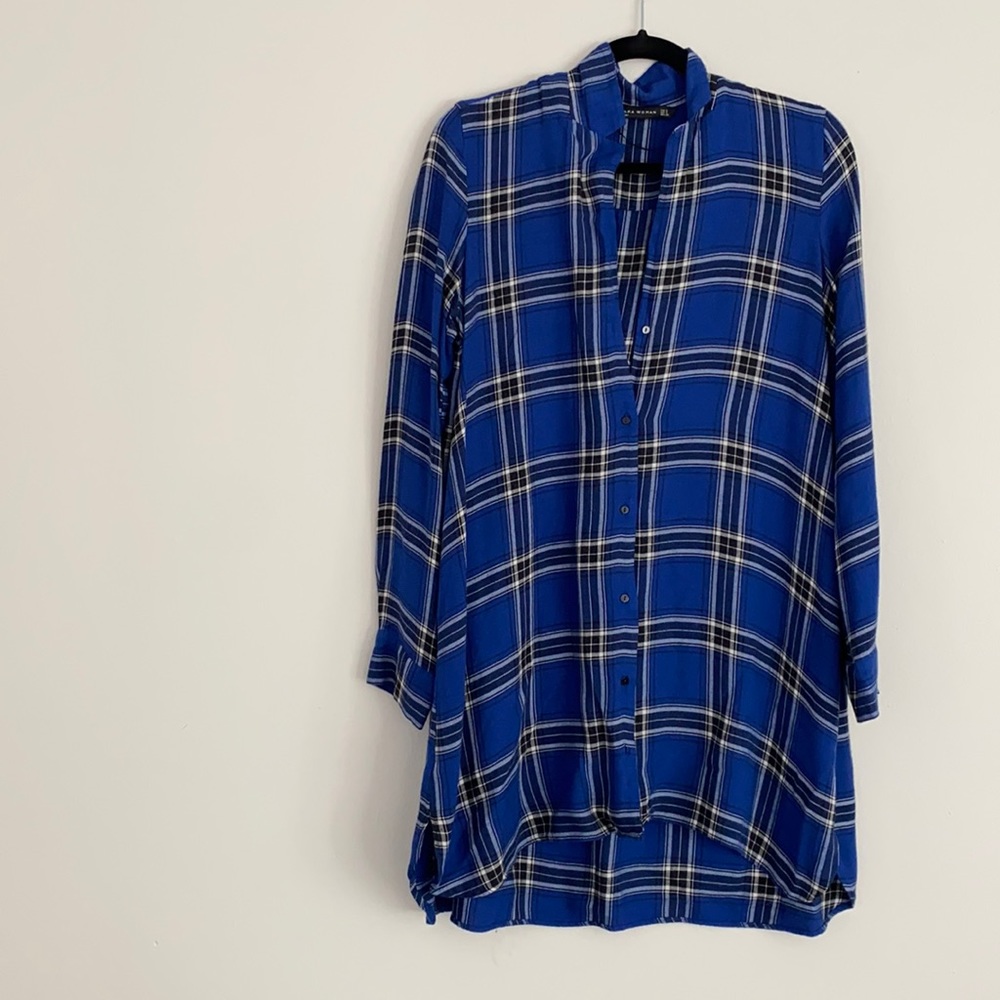 Blue flannel dress